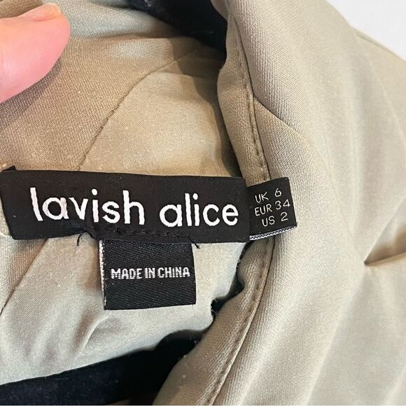 Lavish Alice One Shoulder Blazer Cocktail Mini Dress in Sage Green size 2 (US) - Picture 7 of 16